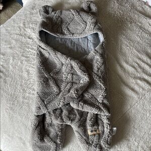 Cozy Gray Kids Jacket with Bear Ears